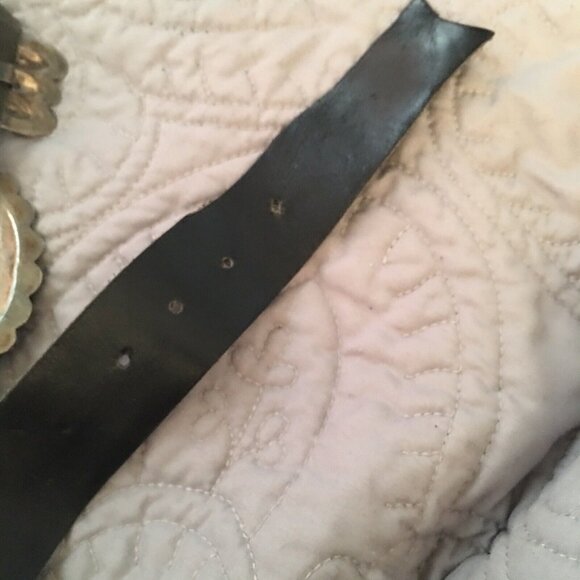 Vintage 1960s Navajo Sterling Stamped Domed Handmade 11 Pc Concho Belt Turquoise - Picture 11 of 12